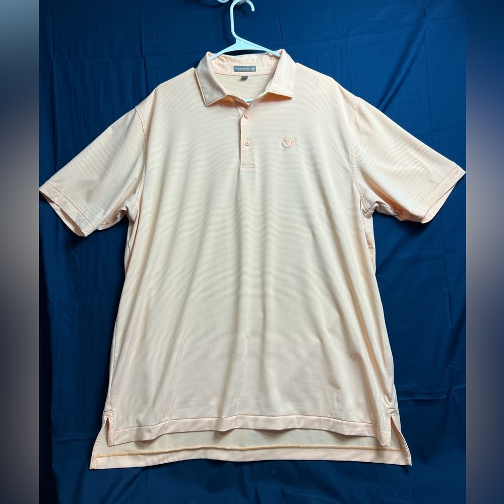 Peter Millar Polo Shirt Mens XL Cantaloupe Jubilee Stripe Performance Golf *LOGO - Picture 5 of 12